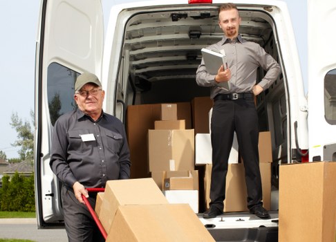 Removal team preparing for a house move in Surrey