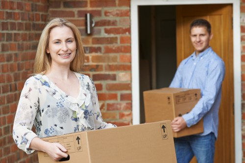 Removal van outside a Surrey home ready for collection