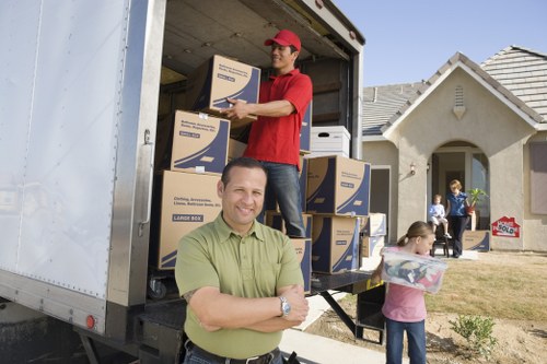 Furniture and boxes loaded for transport in Surrey