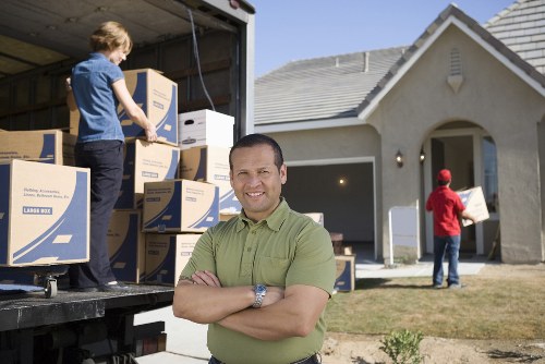 Family home removal in a Surrey town street
