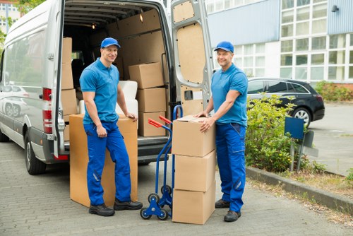 Removal van outside a Surrey residential property