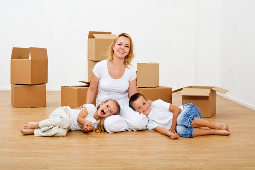 Unpacking boxes in a new Surrey property