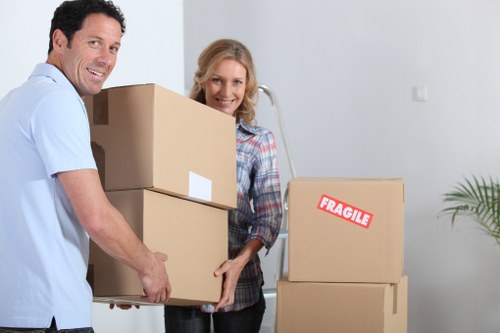House moving team helping with a Surrey relocation and furniture setup